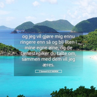 Picture 05 - 2 Samuel 6:22 NORSK - og jeg vil gjøre mig ennu ringere enn så og bli - Bible Verse Picture