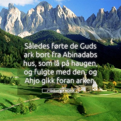 Picture 05 - 2 Samuel 6:4 NORSK - Således førte de Guds ark bort fra Abinadabs - Bible Verse Picture