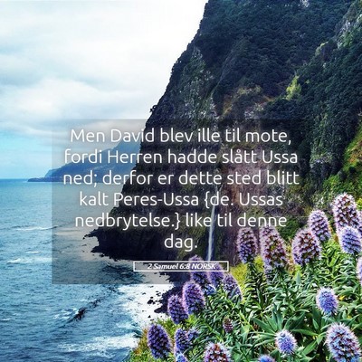 Picture 05 - 2 Samuel 6:8 NORSK - Men David blev ille til mote, fordi Herren hadde - Bible Verse Picture