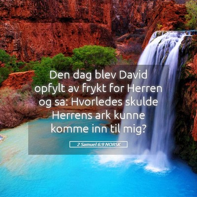 Picture 05 - 2 Samuel 6:9 NORSK - Den dag blev David opfylt av frykt for Herren og - Bible Verse Picture