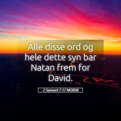 Picture 05 - 2 Samuel 7:17 NORSK - Alle disse ord og hele dette syn bar Natan frem - Bible Verse Picture