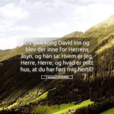 Picture 05 - 2 Samuel 7:18 NORSK - Da gikk kong David inn og blev der inne for - Bible Verse Picture