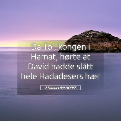 Picture 05 - 2 Samuel 8:9 NORSK - Da To', kongen i Hamat, hørte at David hadde - Bible Verse Picture