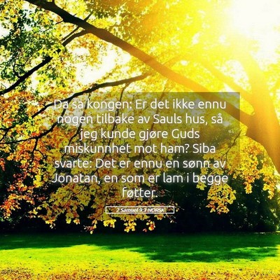 Picture 05 - 2 Samuel 9:3 NORSK - Da sa kongen: Er det ikke ennu nogen tilbake av - Bible Verse Picture
