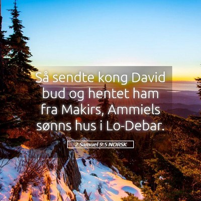 Picture 05 - 2 Samuel 9:5 NORSK - Så sendte kong David bud og hentet ham fra - Bible Verse Picture