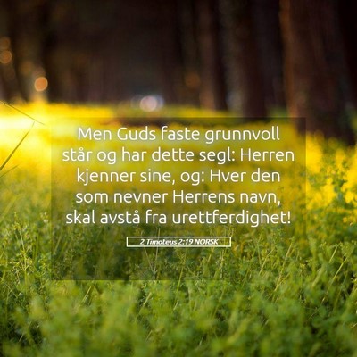Picture 05 - 2 Timoteus 2:19 NORSK - Men Guds faste grunnvoll står og har dette segl: - Bible Verse Picture