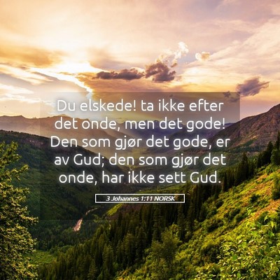 Picture 05 - 3 Johannes 1:11 NORSK - Du elskede! ta ikke efter det onde, men det gode! - Bible Verse Picture