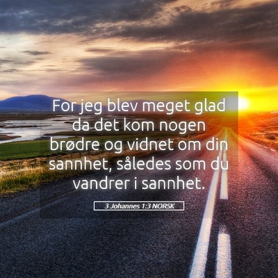 Picture 05 - 3 Johannes 1:3 NORSK - For jeg blev meget glad da det kom nogen brødre - Bible Verse Picture