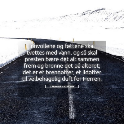 Picture 05 - 3 Mosebok 1:13 NORSK - Innvollene og føttene skal tvettes med vann, og - Bible Verse Picture
