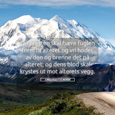 Picture 05 - 3 Mosebok 1:15 NORSK - Og presten skal bære fuglen frem til alteret og - Bible Verse Picture