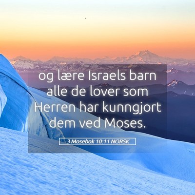 Picture 05 - 3 Mosebok 10:11 NORSK - og lære Israels barn alle de lover som Herren - Bible Verse Picture