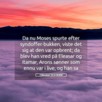 Picture 05 - 3 Mosebok 10:16 NORSK - Da nu Moses spurte efter syndoffer-bukken, viste - Bible Verse Picture
