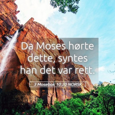 Picture 05 - 3 Mosebok 10:20 NORSK - Da Moses hørte dette, syntes han det var - Bible Verse Picture