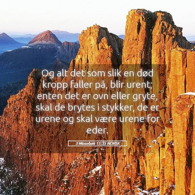 Picture 05 - 3 Mosebok 11:35 NORSK - Og alt det som slik en død kropp faller på, - Bible Verse Picture