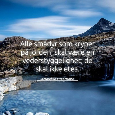 Picture 05 - 3 Mosebok 11:41 NORSK - Alle smådyr som kryper på jorden, skal være en - Bible Verse Picture