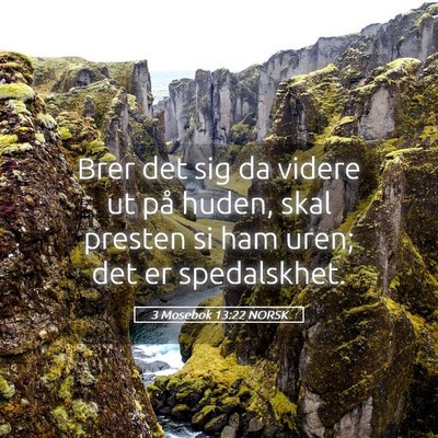Picture 05 - 3 Mosebok 13:22 NORSK - Brer det sig da videre ut på huden, skal presten - Bible Verse Picture