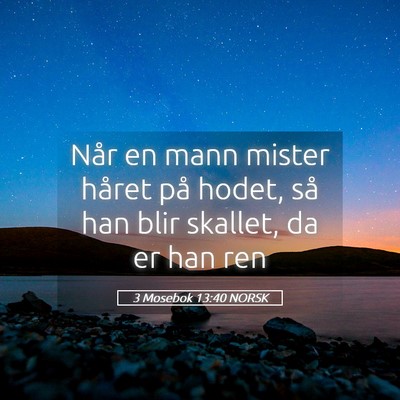 Picture 05 - 3 Mosebok 13:40 NORSK - Når en mann mister håret på hodet, så han - Bible Verse Picture