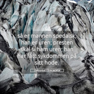 Picture 05 - 3 Mosebok 13:44 NORSK - så er mannen spedalsk, han er uren; presten skal - Bible Verse Picture