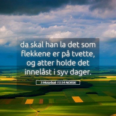 Picture 05 - 3 Mosebok 13:54 NORSK - da skal han la det som flekkene er på tvette, og - Bible Verse Picture