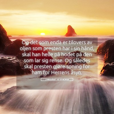 Picture 05 - 3 Mosebok 14:18 NORSK - Og det som enda er tilovers av oljen som presten - Bible Verse Picture