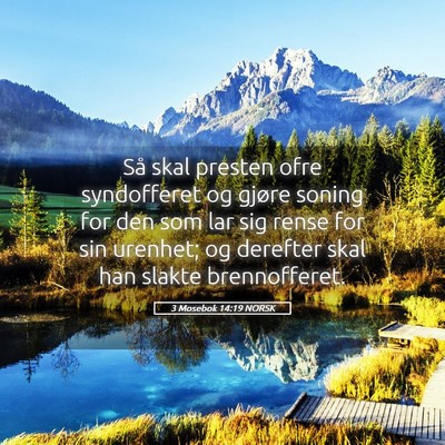 Picture 05 - 3 Mosebok 14:19 NORSK - Så skal presten ofre syndofferet og gjøre - Bible Verse Picture