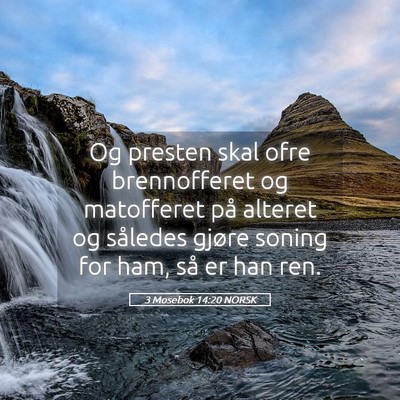 Picture 05 - 3 Mosebok 14:20 NORSK - Og presten skal ofre brennofferet og matofferet - Bible Verse Picture