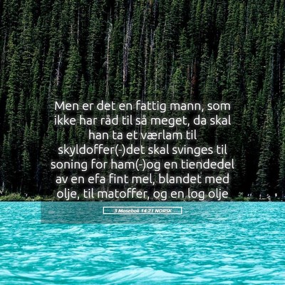 Picture 05 - 3 Mosebok 14:21 NORSK - Men er det en fattig mann, som ikke har råd til - Bible Verse Picture
