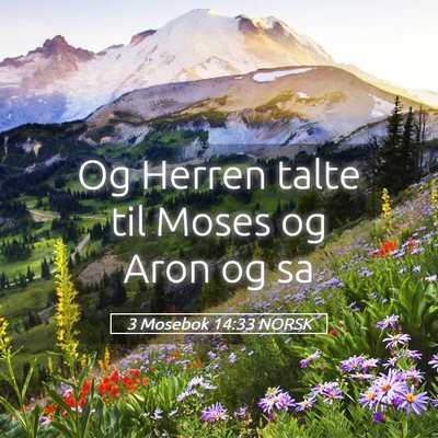 Picture 05 - 3 Mosebok 14:33 NORSK - Og Herren talte til Moses og Aron og - Bible Verse Picture