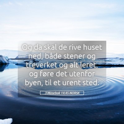 Picture 05 - 3 Mosebok 14:45 NORSK - Og da skal de rive huset ned, både stener og - Bible Verse Picture
