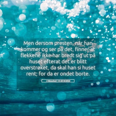 Picture 05 - 3 Mosebok 14:48 NORSK - Men dersom presten, når han kommer og ser på - Bible Verse Picture