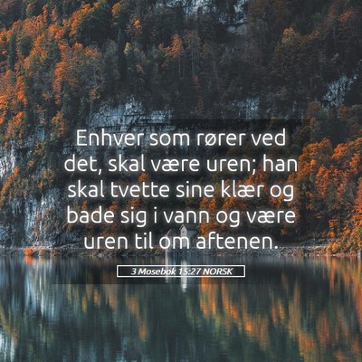Picture 05 - 3 Mosebok 15:27 NORSK - Enhver som rører ved det, skal være uren; han - Bible Verse Picture