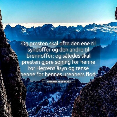 Picture 05 - 3 Mosebok 15:30 NORSK - Og presten skal ofre den ene til syndoffer og den - Bible Verse Picture