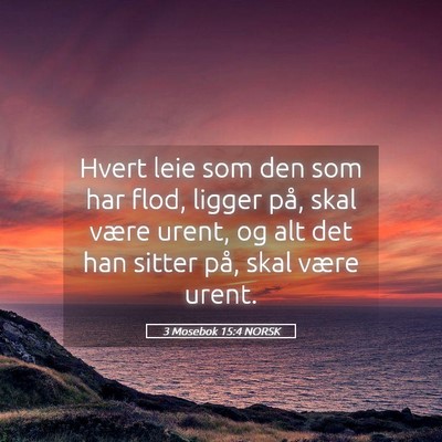 Picture 05 - 3 Mosebok 15:4 NORSK - Hvert leie som den som har flod, ligger på, skal - Bible Verse Picture