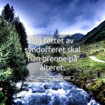 Picture 05 - 3 Mosebok 16:25 NORSK - Og fettet av syndofferet skal han brenne på - Bible Verse Picture
