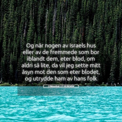 Picture 05 - 3 Mosebok 17:10 NORSK - Og når nogen av Israels hus eller av de fremmede - Bible Verse Picture