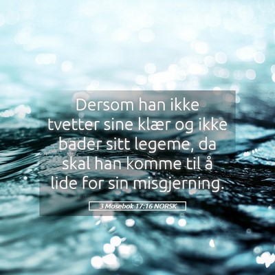 Picture 05 - 3 Mosebok 17:16 NORSK - Dersom han ikke tvetter sine klær og ikke bader - Bible Verse Picture