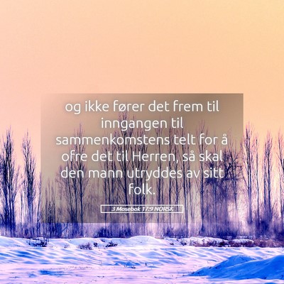 Picture 05 - 3 Mosebok 17:9 NORSK - og ikke fører det frem til inngangen til - Bible Verse Picture