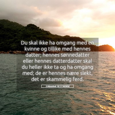 Picture 05 - 3 Mosebok 18:17 NORSK - Du skal ikke ha omgang med en kvinne og tillike - Bible Verse Picture
