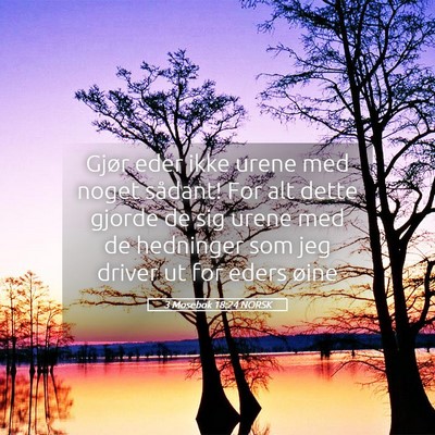 Picture 05 - 3 Mosebok 18:24 NORSK - Gjør eder ikke urene med noget sådant! For alt - Bible Verse Picture