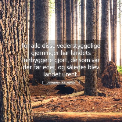 Picture 05 - 3 Mosebok 18:27 NORSK - for alle disse vederstyggelige gjerninger har - Bible Verse Picture