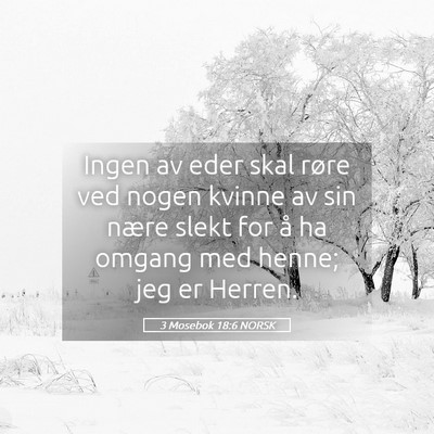 Picture 05 - 3 Mosebok 18:6 NORSK - Ingen av eder skal røre ved nogen kvinne av sin - Bible Verse Picture