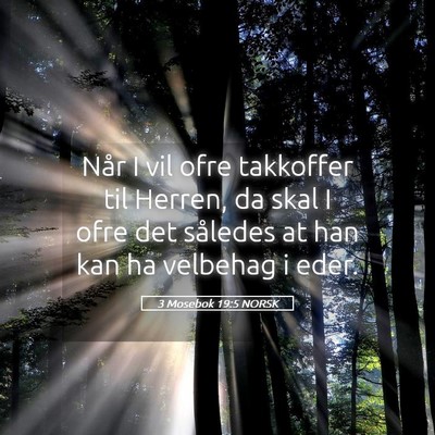 Picture 05 - 3 Mosebok 19:5 NORSK - Når I vil ofre takkoffer til Herren, da skal I - Bible Verse Picture