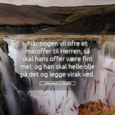 Picture 05 - 3 Mosebok 2:1 NORSK - Når nogen vil ofre et matoffer til Herren, så - Bible Verse Picture