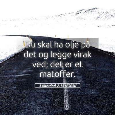 Picture 05 - 3 Mosebok 2:15 NORSK - Du skal ha olje på det og legge virak ved; det - Bible Verse Picture