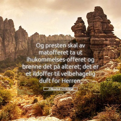 Picture 05 - 3 Mosebok 2:9 NORSK - Og presten skal av matofferet ta ut - Bible Verse Picture