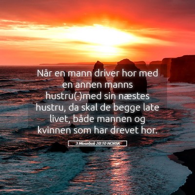 Picture 05 - 3 Mosebok 20:10 NORSK - Når en mann driver hor med en annen manns - Bible Verse Picture