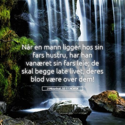 Picture 05 - 3 Mosebok 20:11 NORSK - Når en mann ligger hos sin fars hustru, har han - Bible Verse Picture