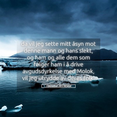 Picture 05 - 3 Mosebok 20:5 NORSK - da vil jeg sette mitt åsyn mot denne mann og - Bible Verse Picture