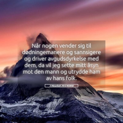 Picture 05 - 3 Mosebok 20:6 NORSK - Når nogen vender sig til dødningemanere og - Bible Verse Picture