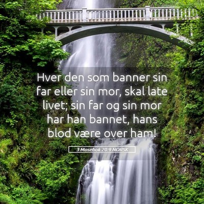 Picture 05 - 3 Mosebok 20:9 NORSK - Hver den som banner sin far eller sin mor, skal - Bible Verse Picture
